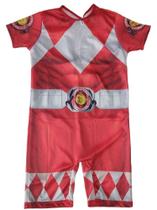 Fantasia Power Ranger Vermelho Cosplay Uniforme Infantil FANT129 BM