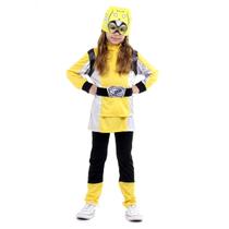 Fantasia Power Rangers Amarelo Infantil - Beast Morphers