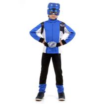 Fantasia Power Rangers Azul Infantil Standard com Acessórios