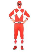 Fantasia Power Rangers Mighty Morphin Vermelho - Adulto Fantasia Power Rangers Mighty Morphin Vermelho - Adulto