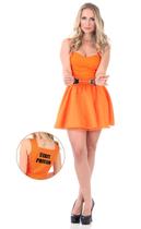 Fantasia Presidiária Laranja Feminina Prisioneira Detenta