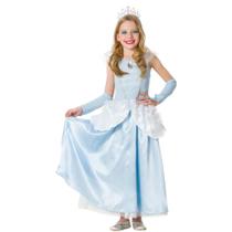 Fantasia Princesa Azul Infantil Super Luxo Com Coroa e Luvas Fantasia Princesa Azul Infantil Super Luxo Com Coroa e Luvas