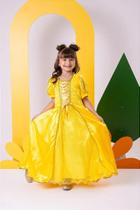 Fantasia Princesa Belli A Bela e a Fera Longa - Modelo 3 para Crianças Fantasia Princesa Belli A Bela e a Fera Longa - Modelo 3 para Crianças