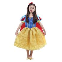 Fantasia Princesa Branca de Neve Infantil Luxo Disney Princesas