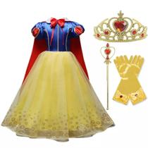 Fantasia Princesa Disney Branca De Neve + Acessórios tamanho 10 - AMORA ENCANTADA