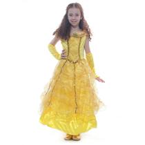 Fantasia Princesa Dourada Vestido Infantil com Luvas Fantasia Princesa Dourada Vestido Infantil com Luvas