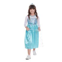 Fantasia Princesa Elsa Azul Infantil Vestido com Capa - Abrakadabra