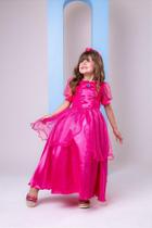 Fantasia Princesa Peach para Crianças - Vestido com Glitter e Laço