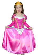 Fantasia Princesa Rosa infantil