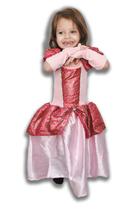 Fantasia Princesa Rose Bela Adormecida Infantil Luva Vestido