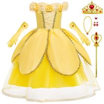 Fantasia Princess Belle: vestido amarelo iTVTi e acessórios de 5 a 6 anos Fantasia Princess Belle: vestido amarelo iTVTi e acessórios de 5 a 6 anos