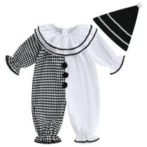 Fantasia Pudcoco Toddler Baby Halloween Clown 2-3T com chapéu