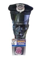 Fantasia Quepe (chapéu) Policial + distintivo Fantasia Luxo