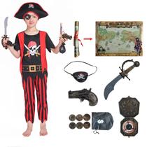 Fantasia Raberto Boys Pirate Deluxe Halloween 3T-4T com acessórios