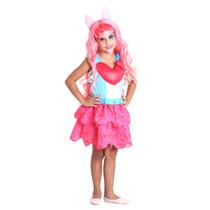 Fantasia Rainbow Rocks Pinkie Pie Infantil - Equestria Girls Fantasia Rainbow Rocks Pinkie Pie Infantil - Equestria Girls