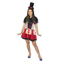 Fantasia Rainha de Copas Luxo Feminino com Cartola Fantasia Rainha de Copas Luxo Feminino com Cartola