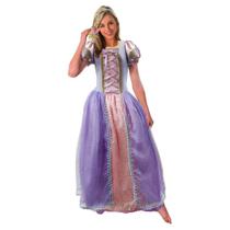 Fantasia Rapunzel Adulta Princesa Cosplay de Luxo Com Tiara Fantasia Rapunzel Adulta Princesa Cosplay de Luxo Com Tiara