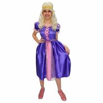 Fantasia Rapunzel Luxo Feminina Infantil