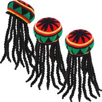 Fantasia Rasta Hat SATINIOR para homens com peruca preta Dreadlocks