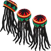Fantasia Rasta Hat SATINIOR para homens com peruca preta Dreadlocks Fantasia Rasta Hat SATINIOR para homens com peruca preta Dreadlocks