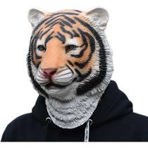 Fantasia realista de cosplay de animais de resina com máscara de cabeça de tigre