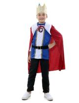 Fantasia Rei Infantil com Capa e Coroa