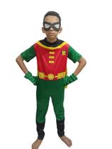 Fantasia Robin Completa Infantil com Máscara e Luvas para Festas Fantasia Robin Completa Infantil com Máscara e Luvas para Festas