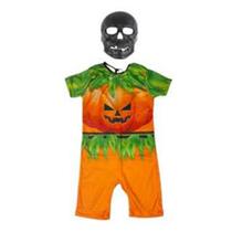 Fantasia Roupa Infantil Abóbora Halloween C/máscara Fantasia Roupa Infantil Abóbora Halloween C/máscara