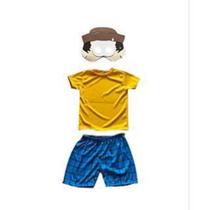 Fantasia Roupa Infantil Chico Bento Com Máscara