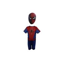 Fantasia Roupa Infantil Homem Aranha Com Máscara E.v.a. 3d