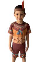 Fantasia Roupa Infantil Índio Com Pena De E.v.a Envio Já ! Fantasia Roupa Infantil Índio Com Pena De E.v.a Envio Já !