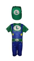 Fantasia Roupa Infantil Luigi Com Chapéu