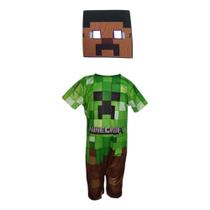 Fantasia Roupa Infantil Minecraft Com Máscara E.v.a 3d