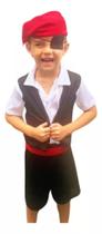 Fantasia Roupa Infantil Pirata Luxo Com Tap Olho 2 A 10 Anos Fantasia Roupa Infantil Pirata Luxo Com Tap Olho 2 A 10 Anos