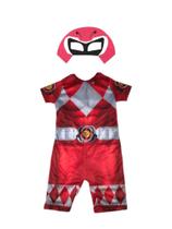 Fantasia Roupa Infantil Power Rangers Vermelho Com Máscara