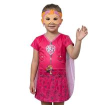 Fantasia Roupa Infantil Skye Com Máscara E Capa Patrulha Canina Fantasia Roupa Infantil Skye Com Máscara E Capa Patrulha Canina