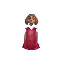 Fantasia Roupa Infantil Skye Com Máscara E.v.a. 3D.
