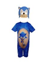 Fantasia Roupa Infantil Sonic Com Máscara