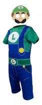 Fantasia Roupa Infantil Super Luigi com Máscara ( dos 2 aos 9 anos )