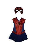Fantasia Roupa Infantil Vestido Menina Aranha Com Máscara