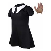 Fantasia Roupa Infantil Wandinha Vandinha com Mãozinha