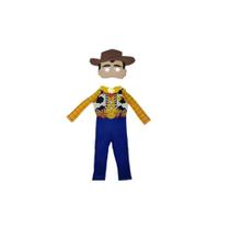 Fantasia Roupa Infantil Woody Longo Com Enchimento e Máscara