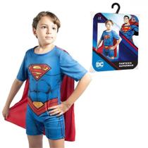 Fantasia Roupa Menino Super Homem Superman Super Herói Dc Luxo Premium Original Com Capa