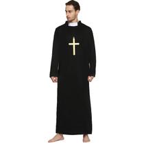 Fantasia Roupa Padre Adulto Festa Junina Halloween Com Crucifixo