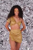 Fantasia Sereia Adulto Bege - Top e Saia com Escamas