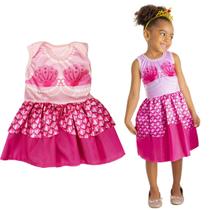 Fantasia Sereia Pink Feita Em Poliéster Para Menina Vestido Rosa Carnaval Fantasias Super