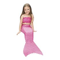 Fantasia Sereia Rosa Infantil Saia com Cauda e Top Fantasias Super 70130