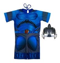 Fantasia Sharkboy Infantil Curto com Máscara Fantasia Sharkboy Infantil Curto com Máscara