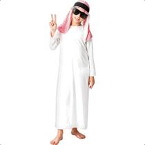 Fantasia Sheik Árabe Infantil Menino Com Turbante e Túnica