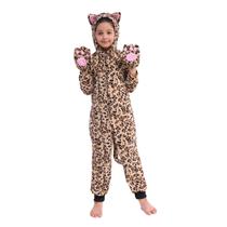 Fantasia Sincere Party Fleece Cat Onesie Leopard para crianças S (4-6)